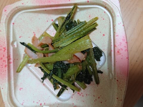 小松菜とハムのごま炒め